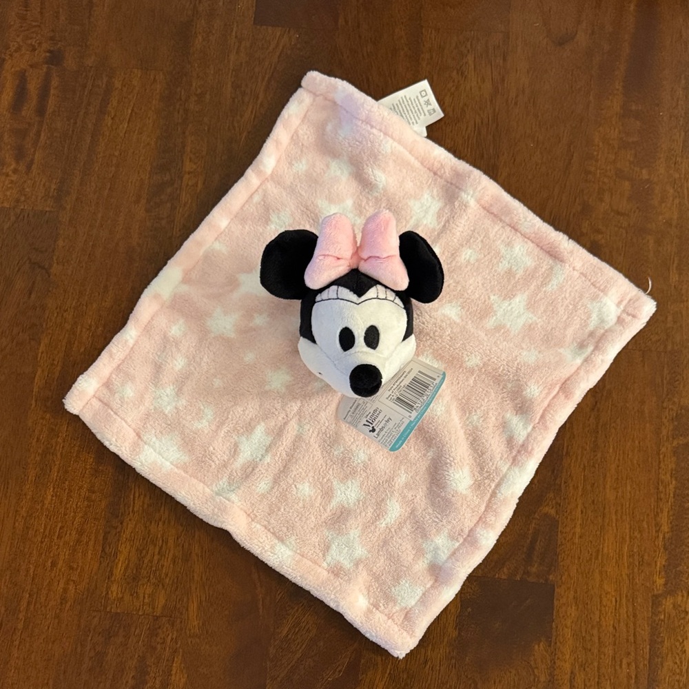 3/$15 NWT Disney Minnie Mouse Pink and White Plush Lovey Blanket